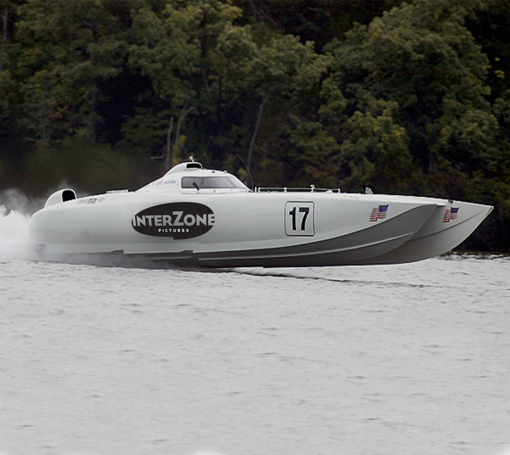 Jerome Brarda's 42-foot Supercat in interZone Pictures livery